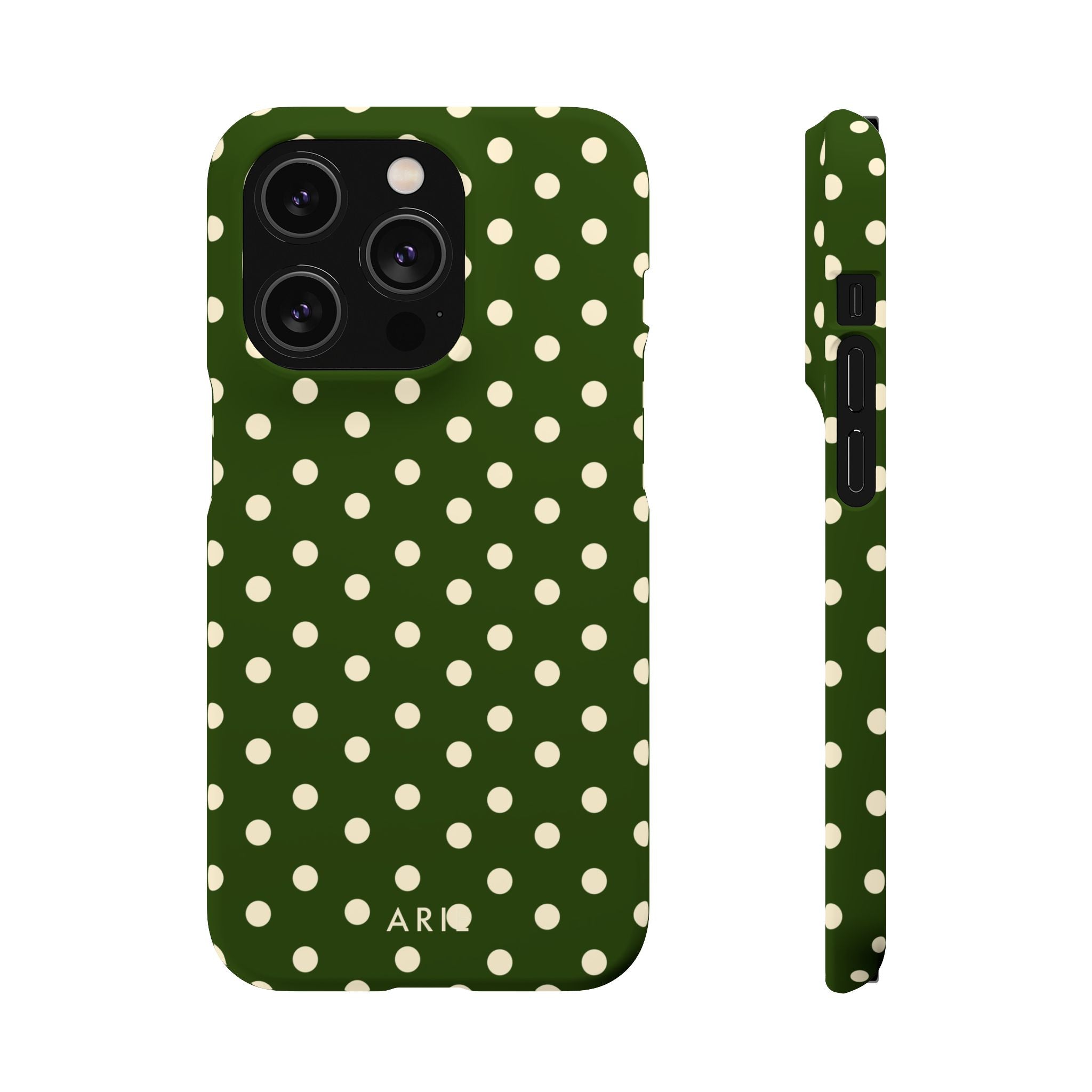 Dark Olive Polka Dots