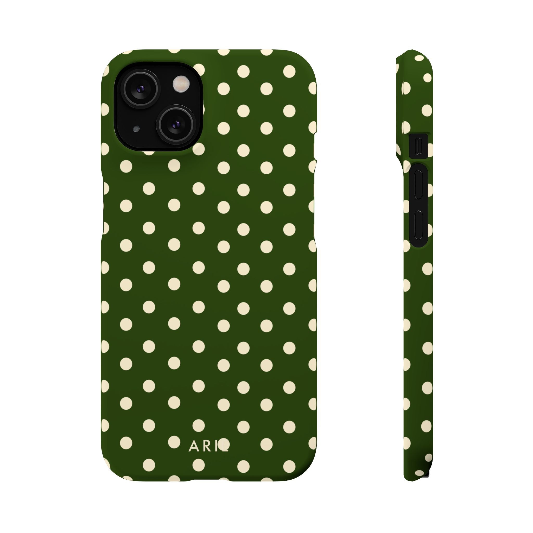 Dark Olive Polka Dots