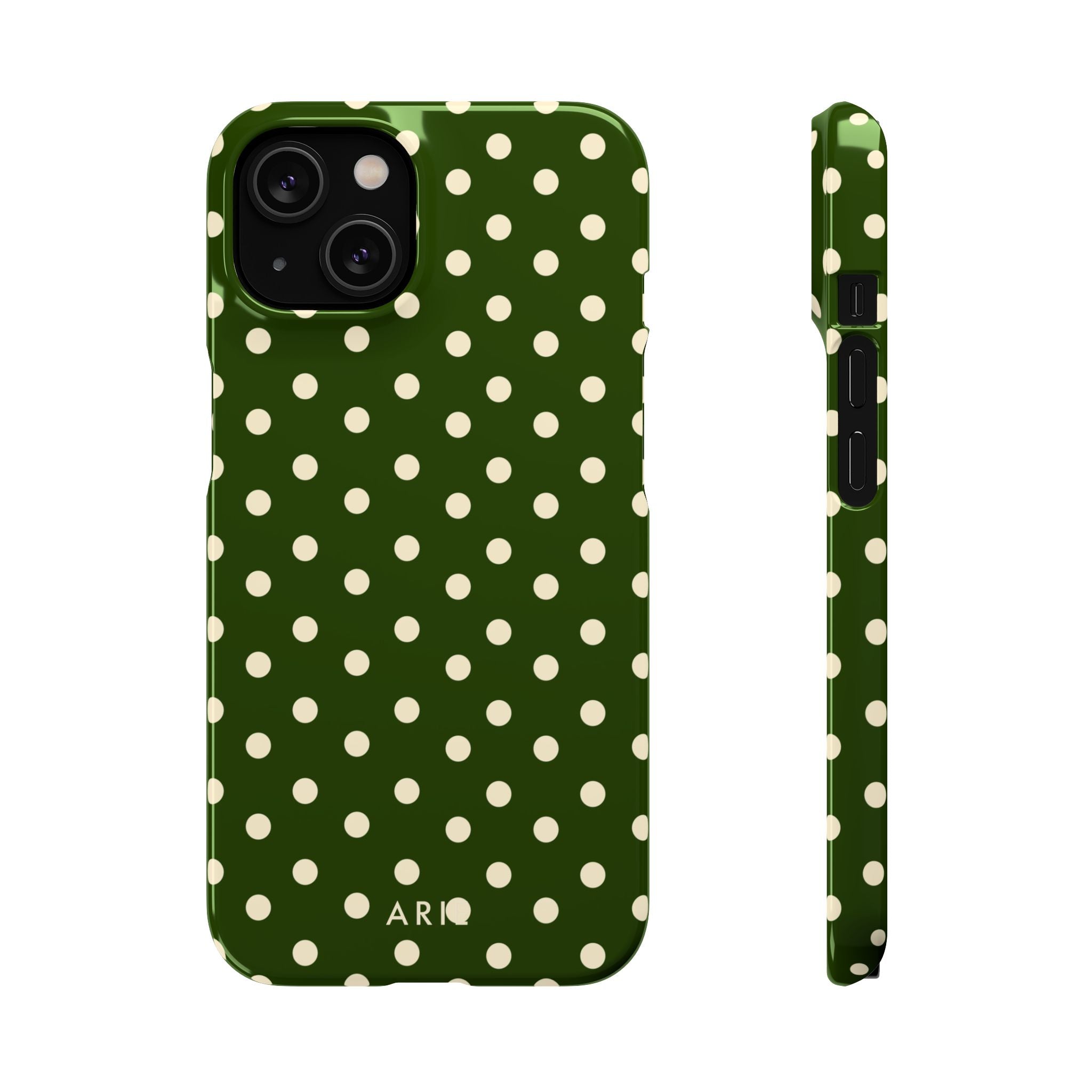 Dark Olive Polka Dots