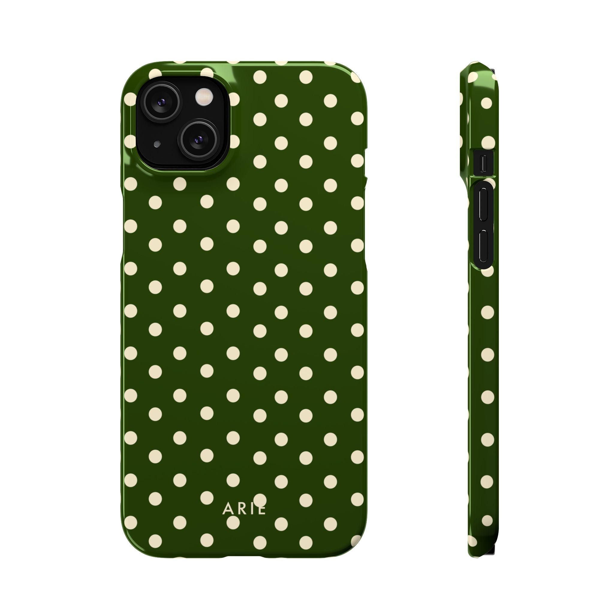 Dark Olive Polka Dots