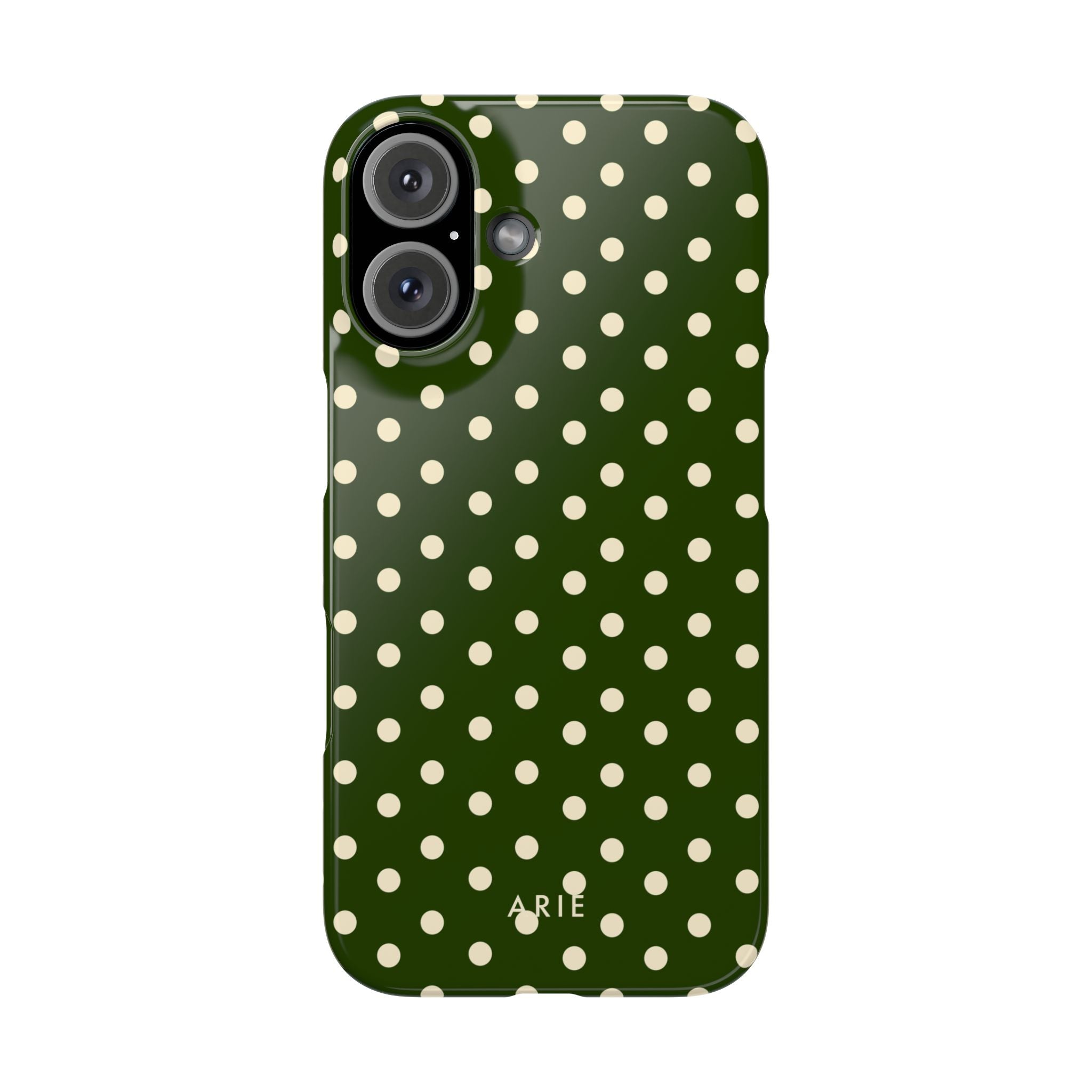 Dark Olive Polka Dots