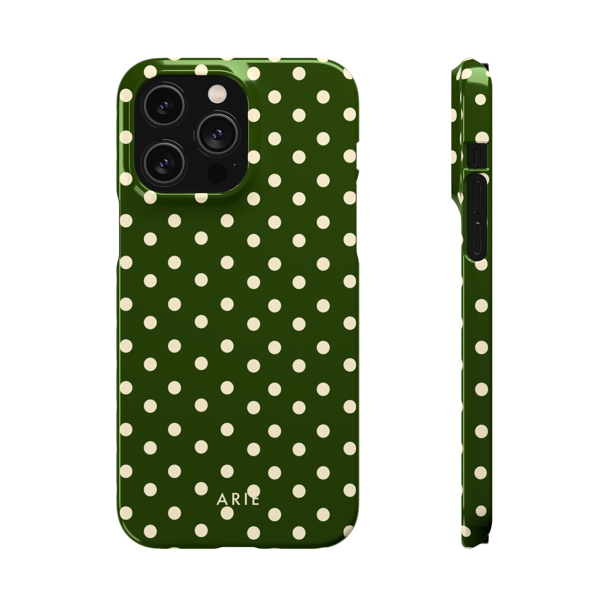 Dark Olive Polka Dots