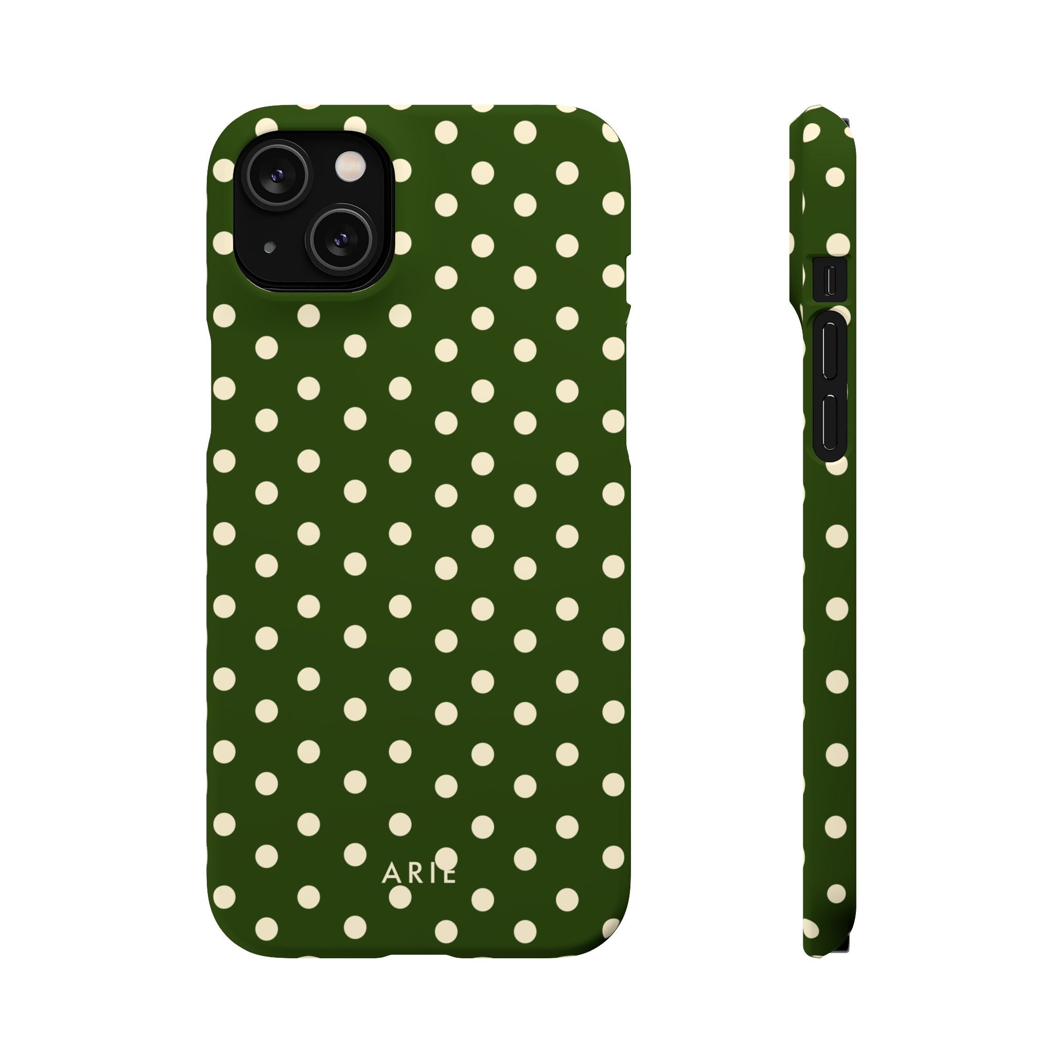 Dark Olive Polka Dots