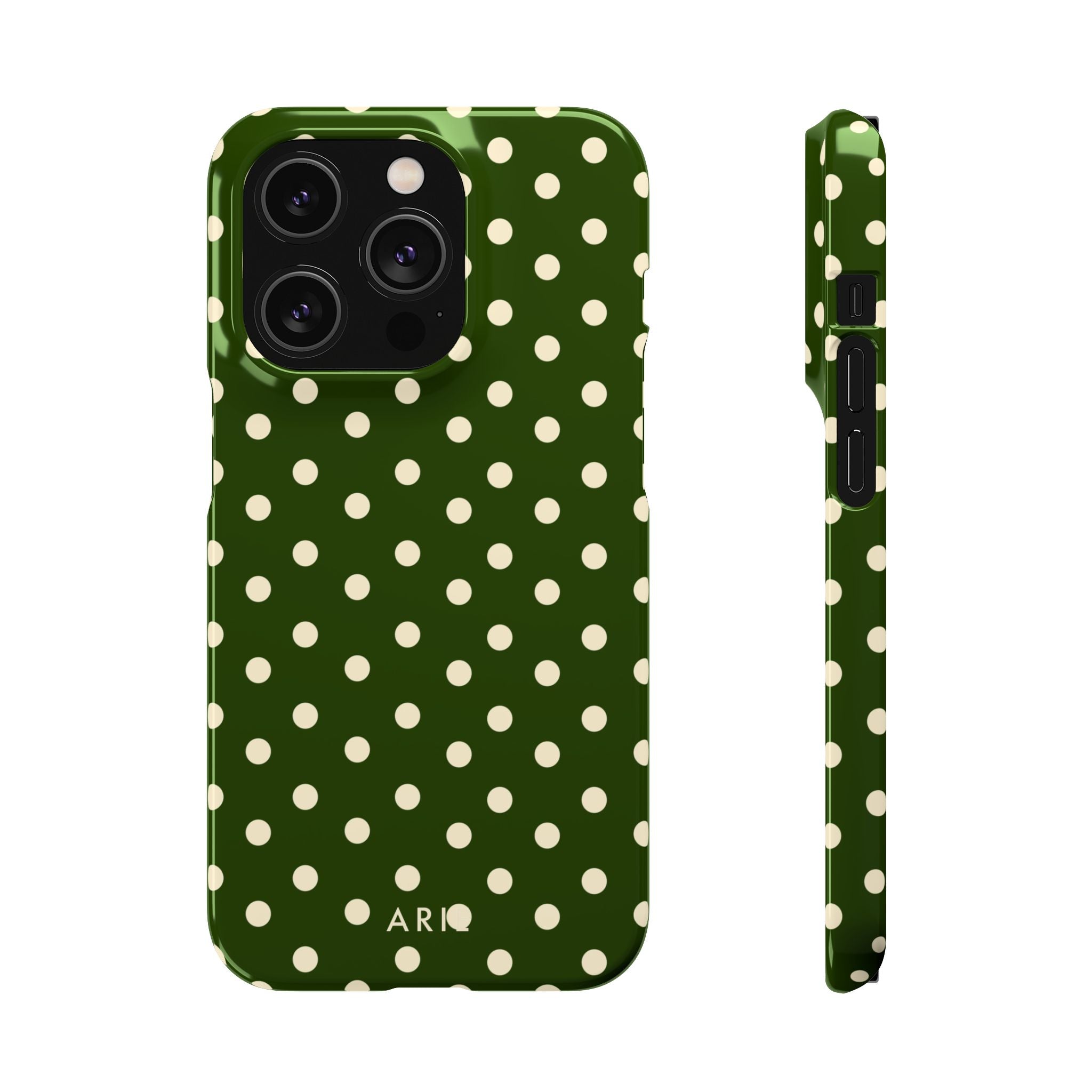 Dark Olive Polka Dots