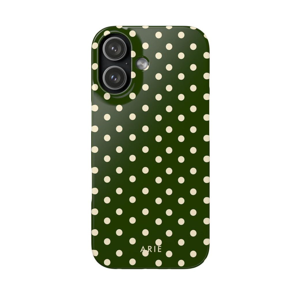 Dark Olive Polka Dots